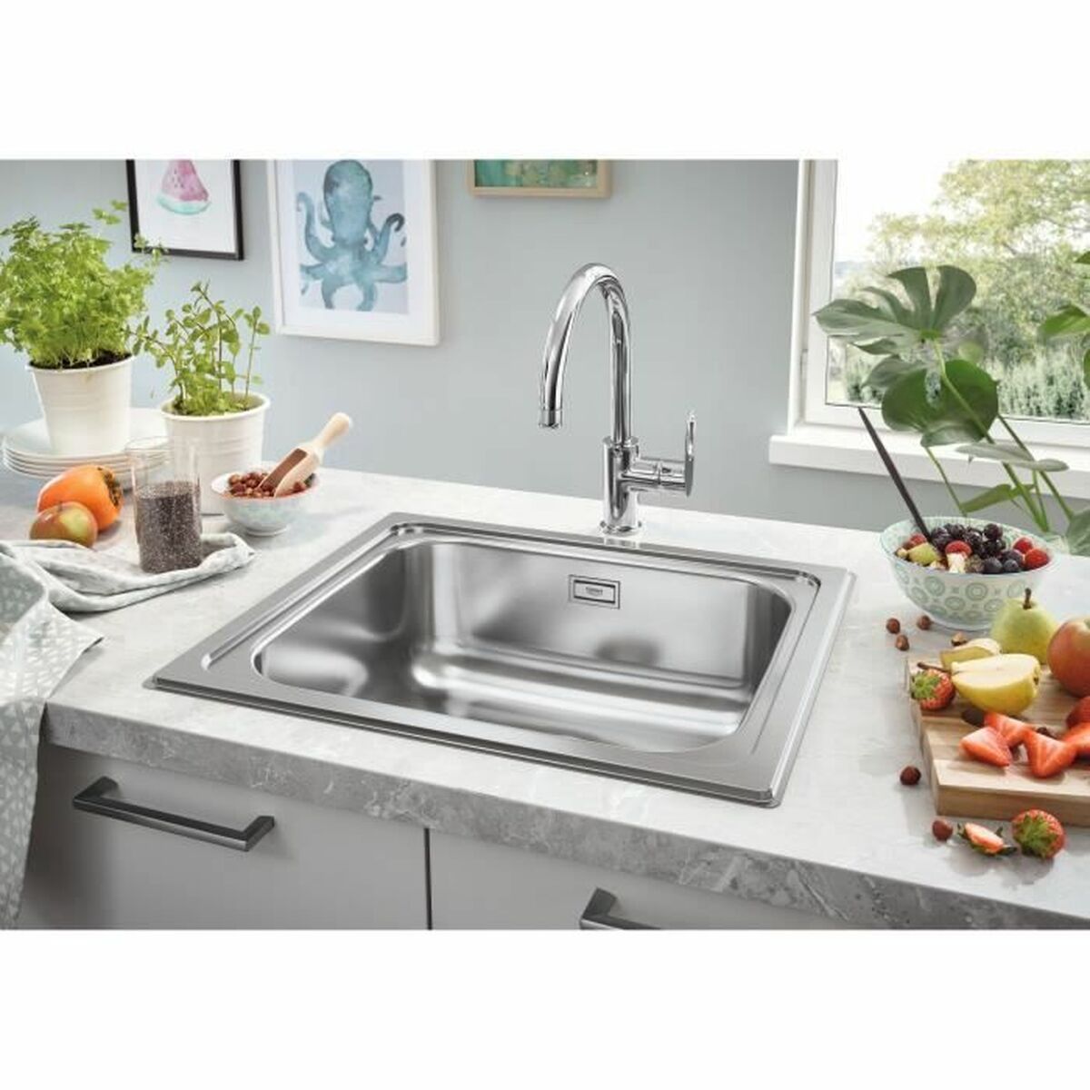 Robinet Monocomandă Grohe 31719SD0 Oțel inoxidabil Dreptunghiular