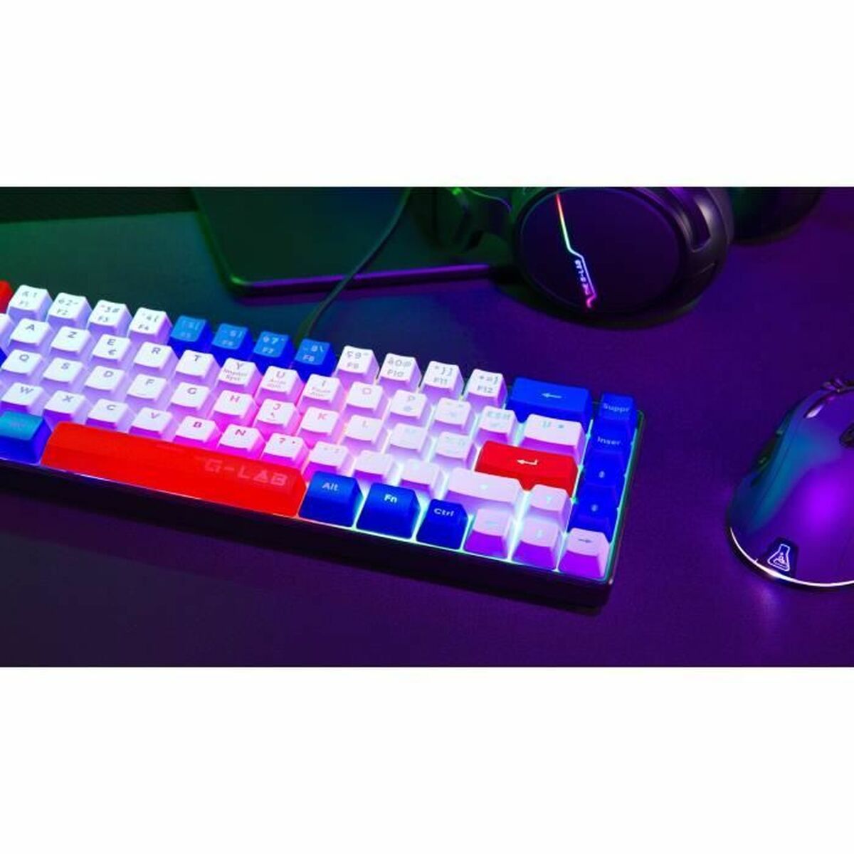 Tastatură Bluetooth The G-Lab KEYZ-HYDRO-BWR/FR Azerty Franceză