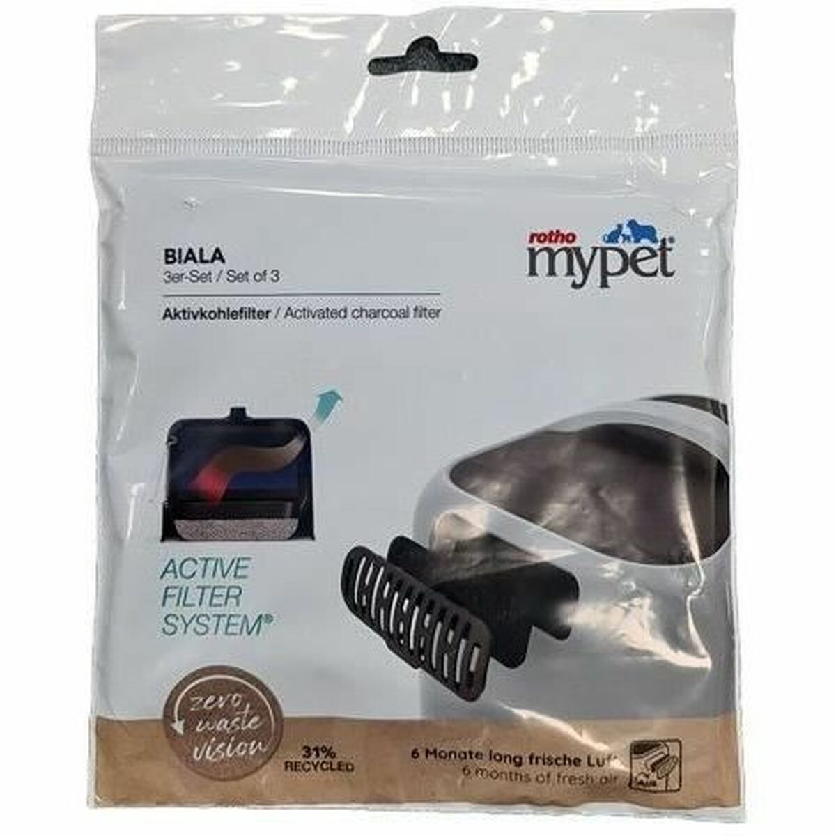 Filtru de Carbon Rotho My Pet Biala 3 Unități