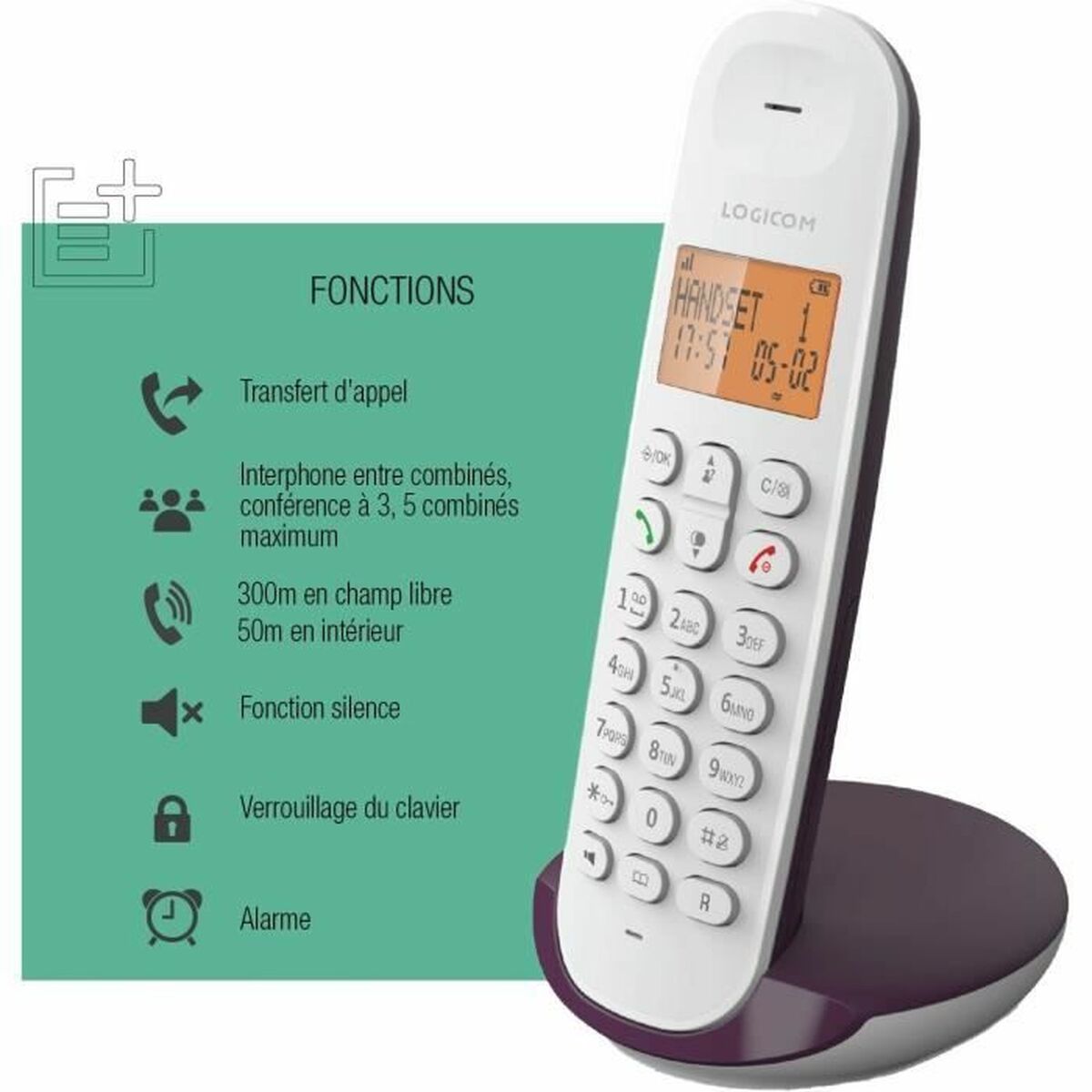 Telefon Fix Logicom DECT ILOA 150 SOLO Vânătă
