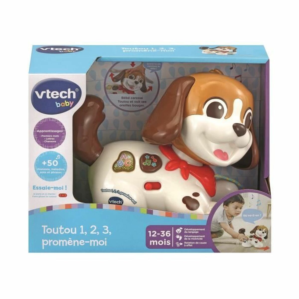 Jucărie educațională Vtech Baby Toutou 1,2,3 Promenè -moi (FR)