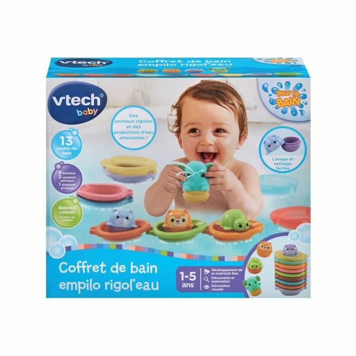Jucărie educațională Vtech Baby Coffret de Bain empilo rigo l´eu (FR)