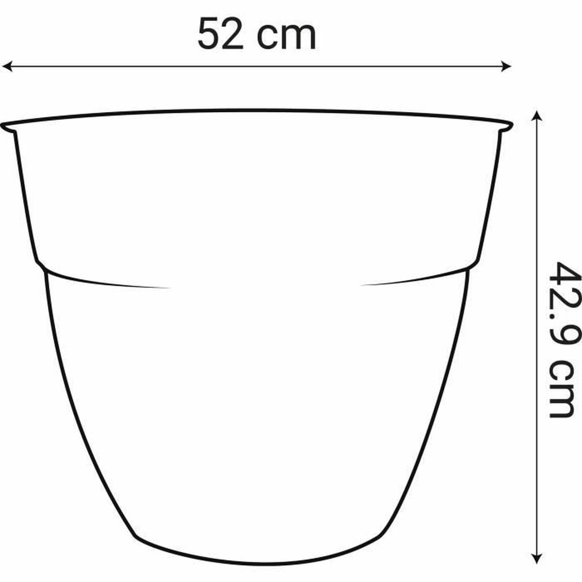 Ghiveci EDA Gri Ø 52 cm Gri închis Plastic Rotund Modern