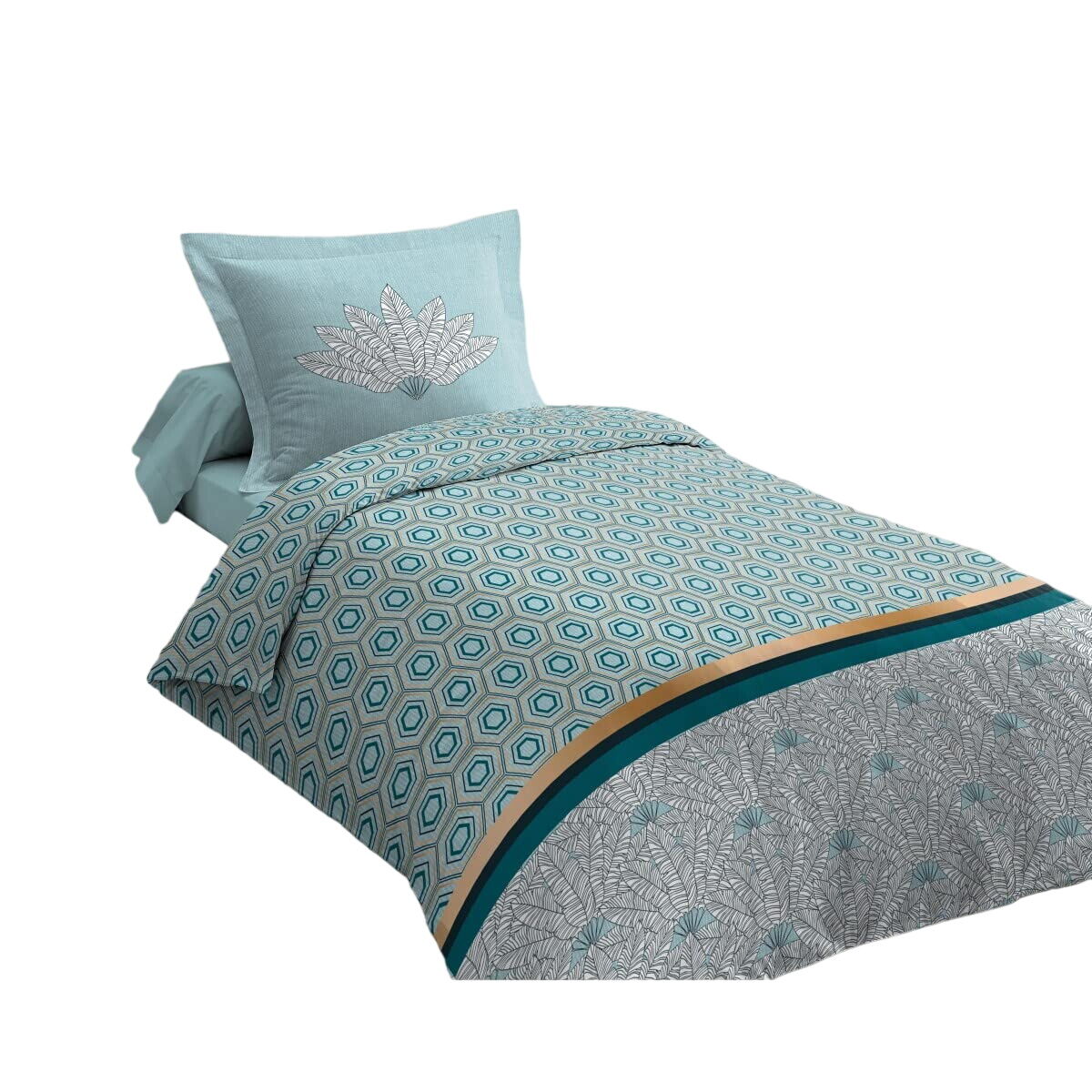 Set husă de pătură HOME LINGE PASSION Verde 140 x 200 cm