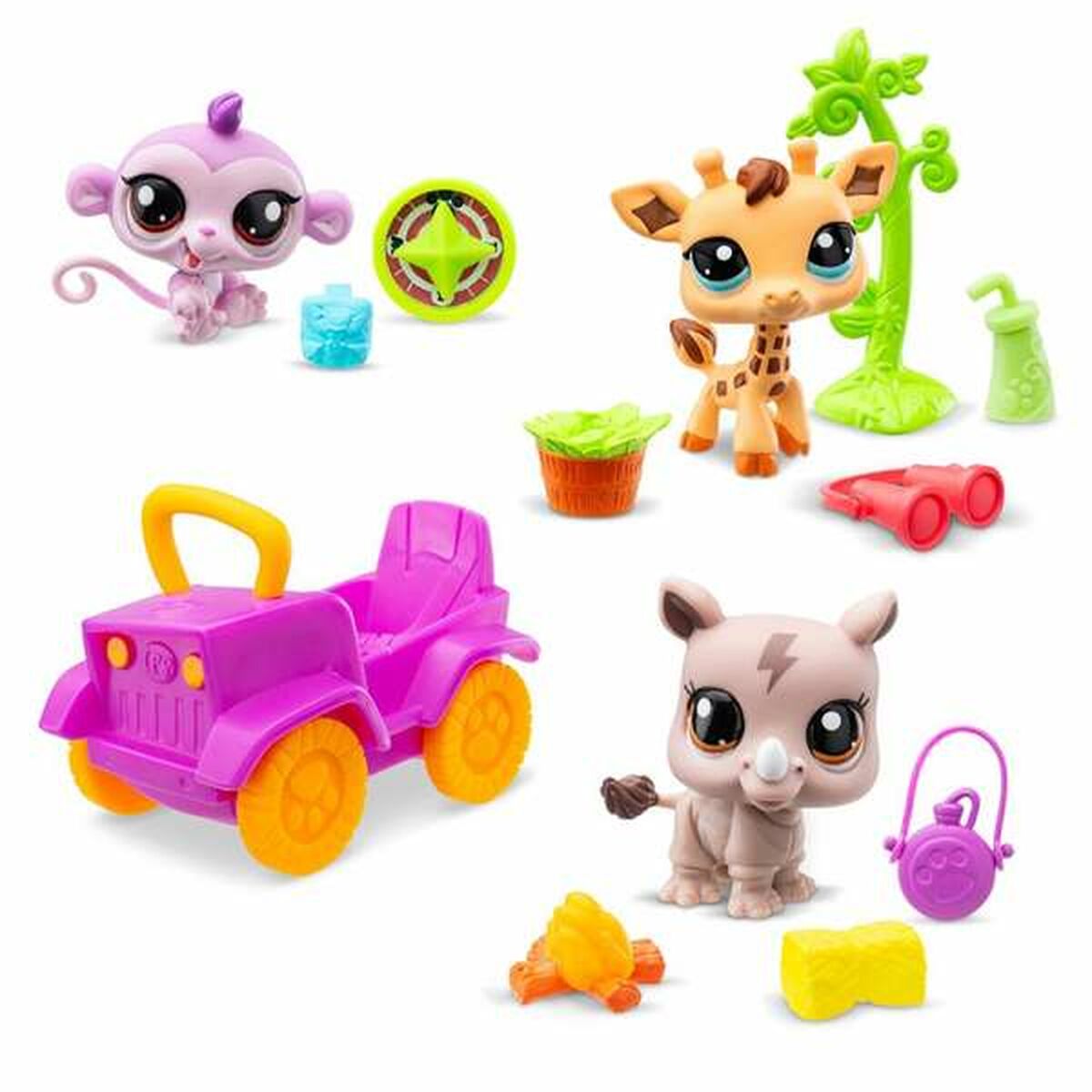 Playset Bandai Littlest Pet Shop SAFARI 8 Piese