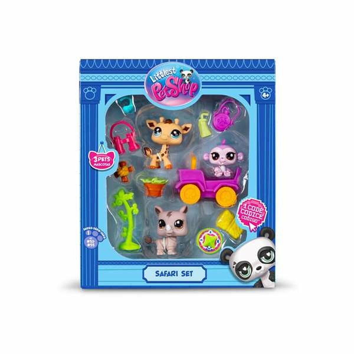 Playset Bandai Littlest Pet Shop SAFARI 8 Piese
