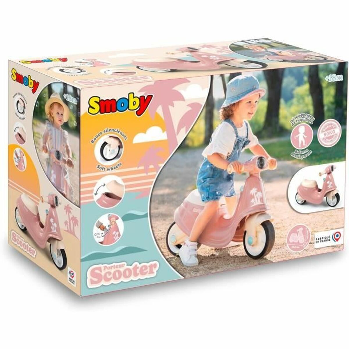 Mașină-Premergător Smoby scooter Roz