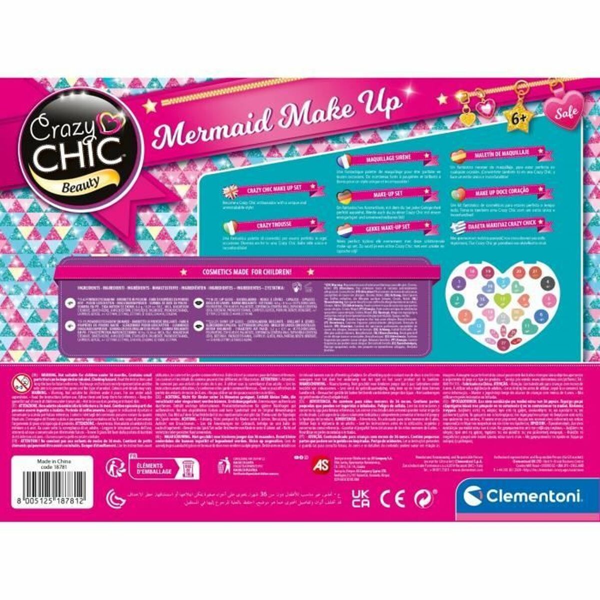 Set de Machiaj pentru Copii Clementoni Crazy Chic Beauty Mermaid Make up