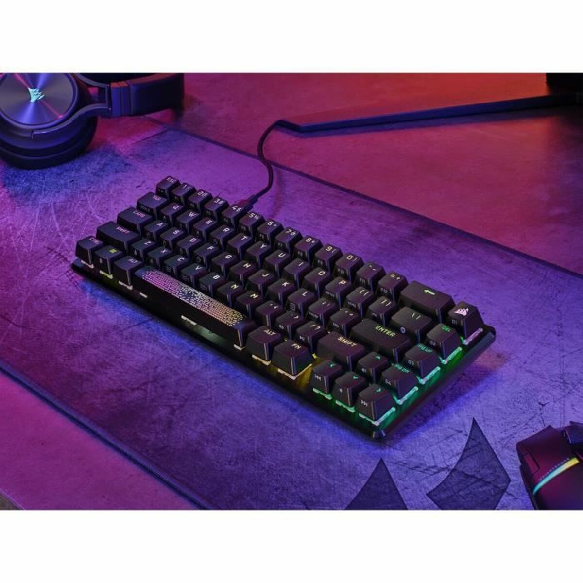 Tastatură Corsair K65 PRO MINI Negru Franceză AZERTY