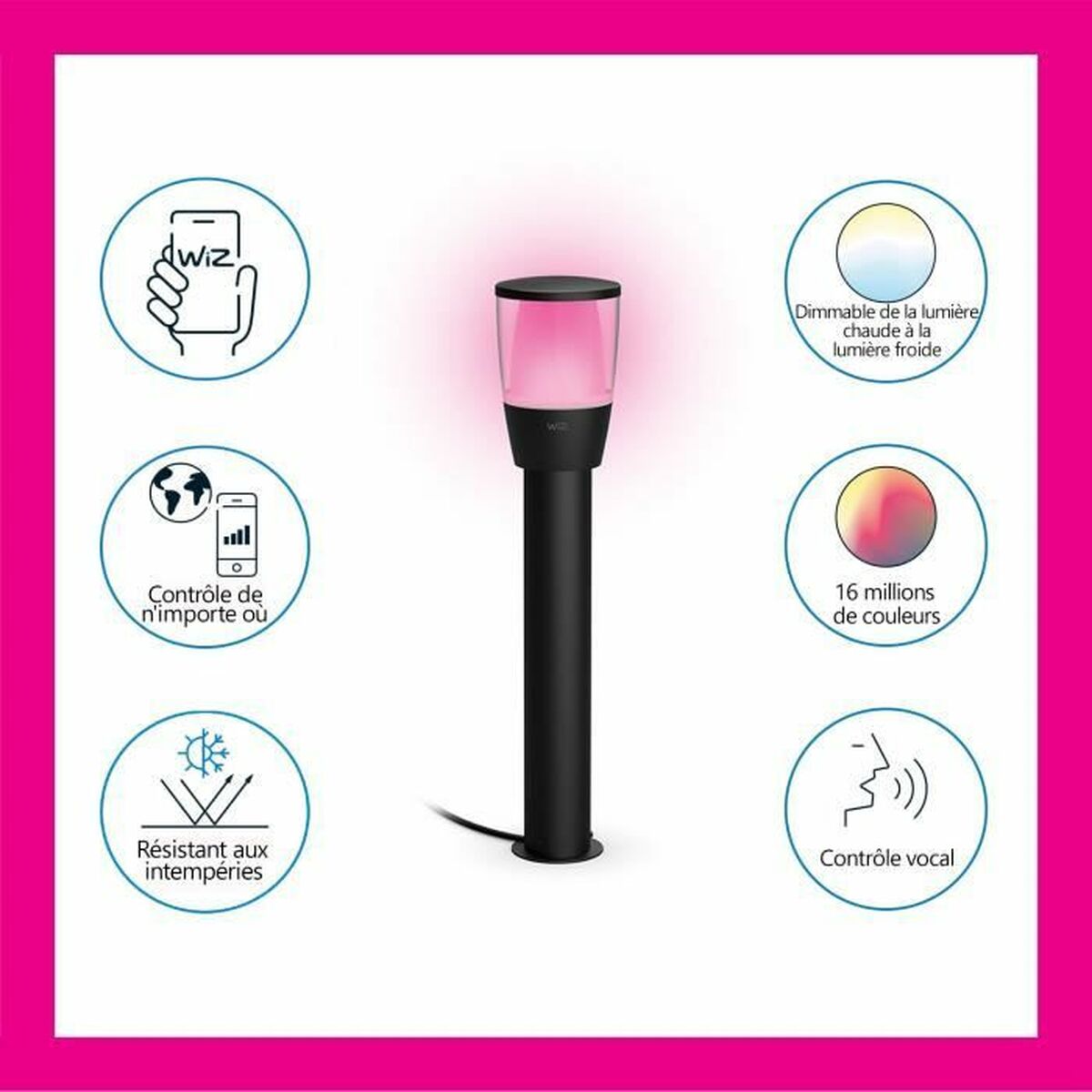 Lampă solară Wiz Elpas Negru 400 lm