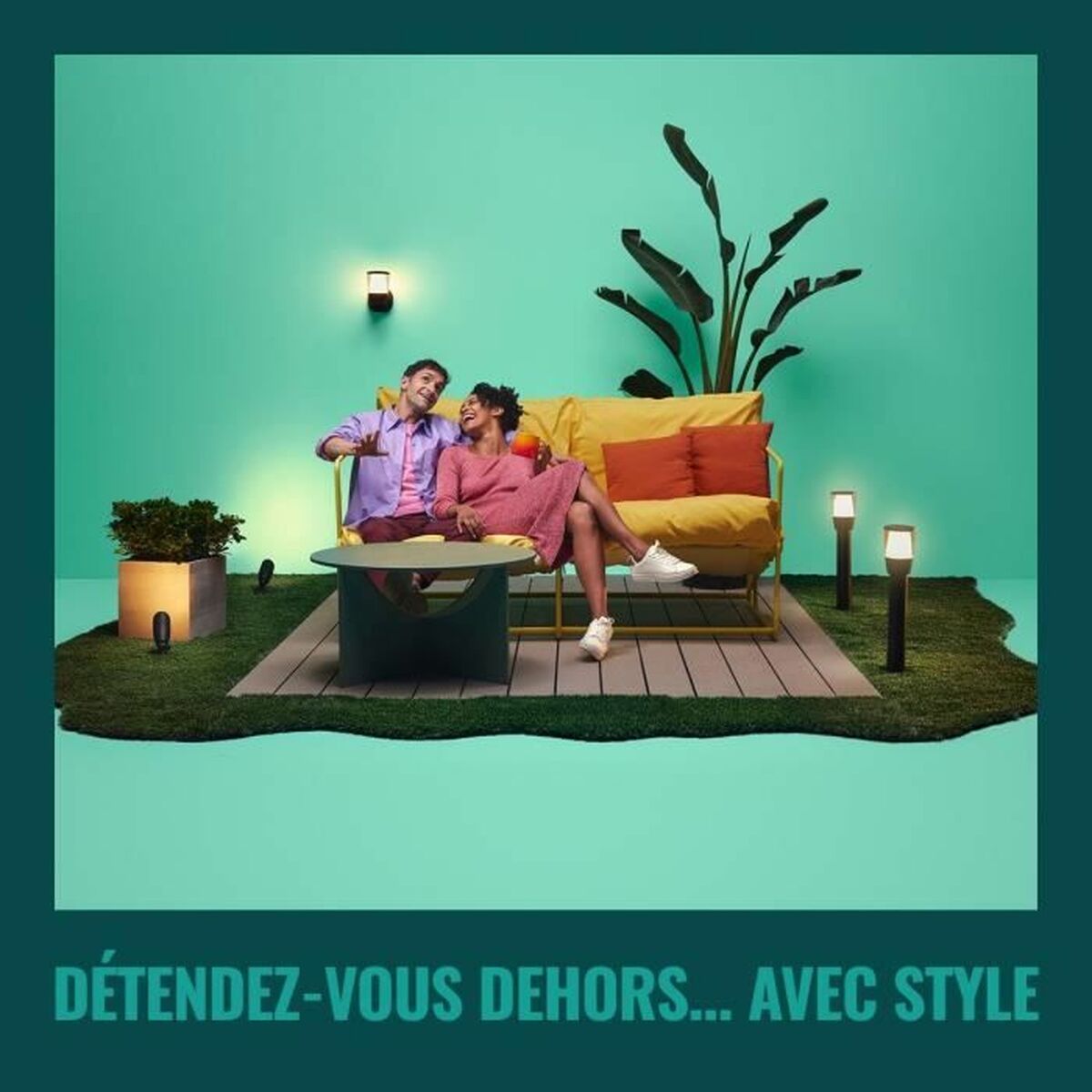 Lampă de perete Wiz Negru Metal Plastic 950 Lm