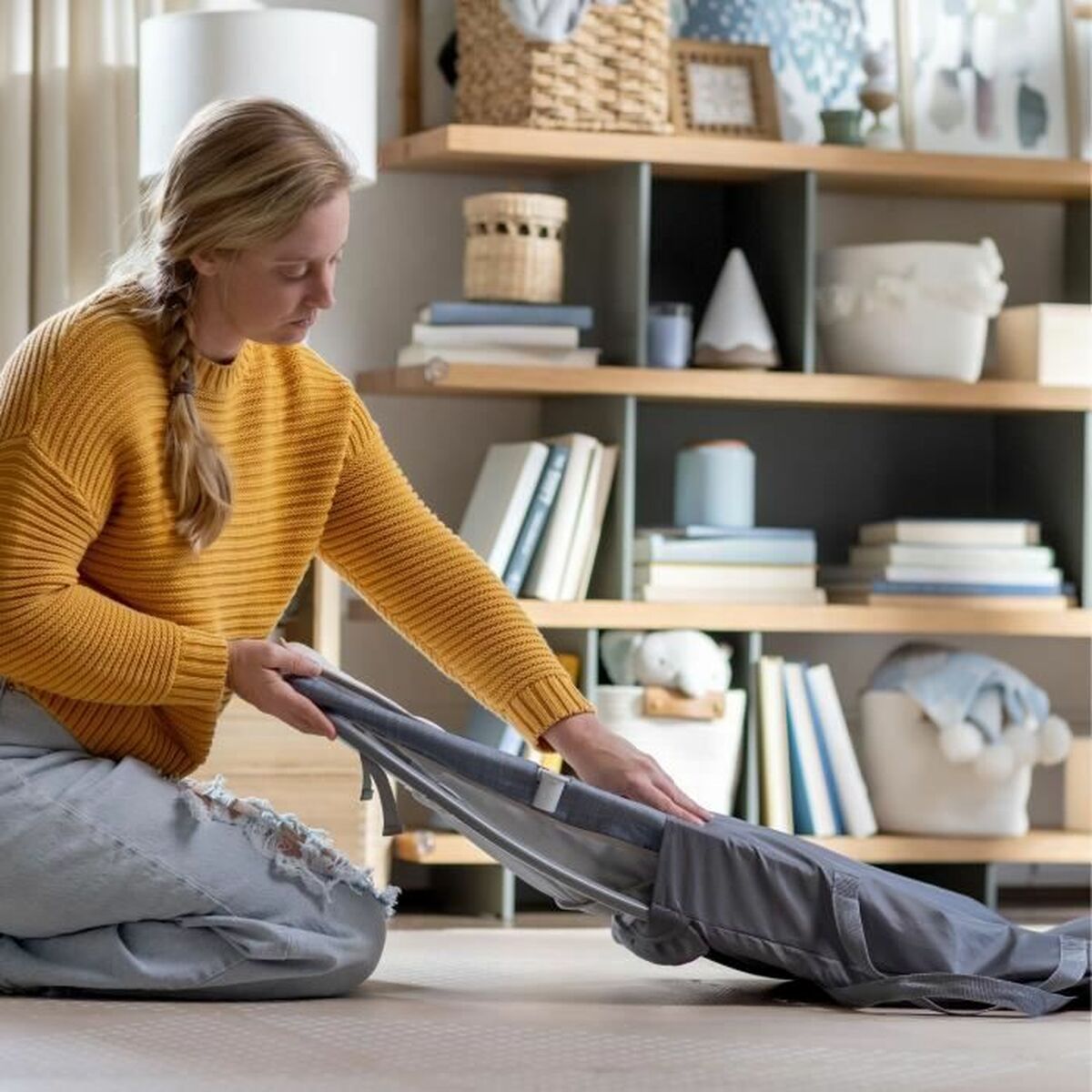 Hamac pentru Bebeluș Ingenuity Happy Belly Gri