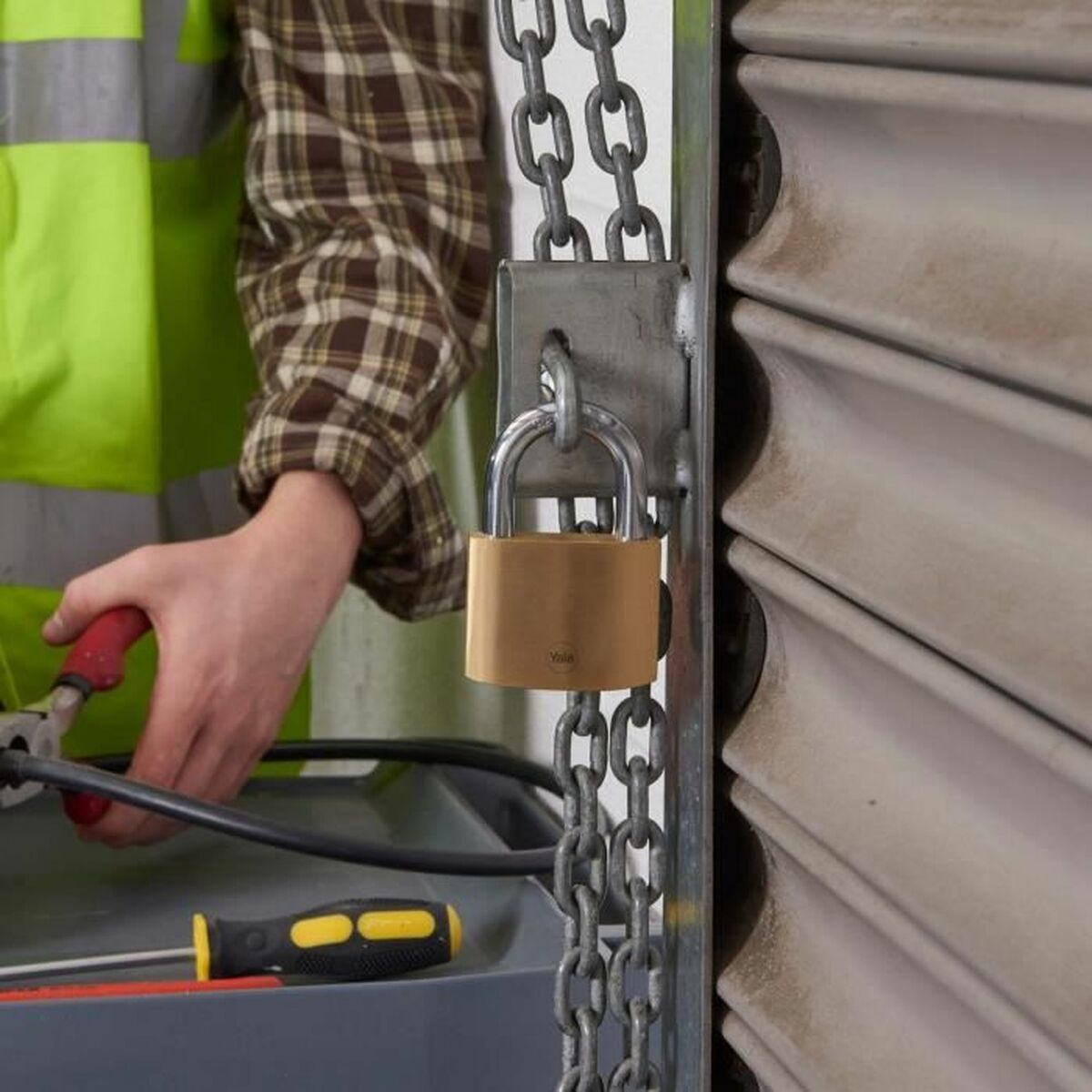 Lacăt cu cheie Yale Alamă Dreptunghiular