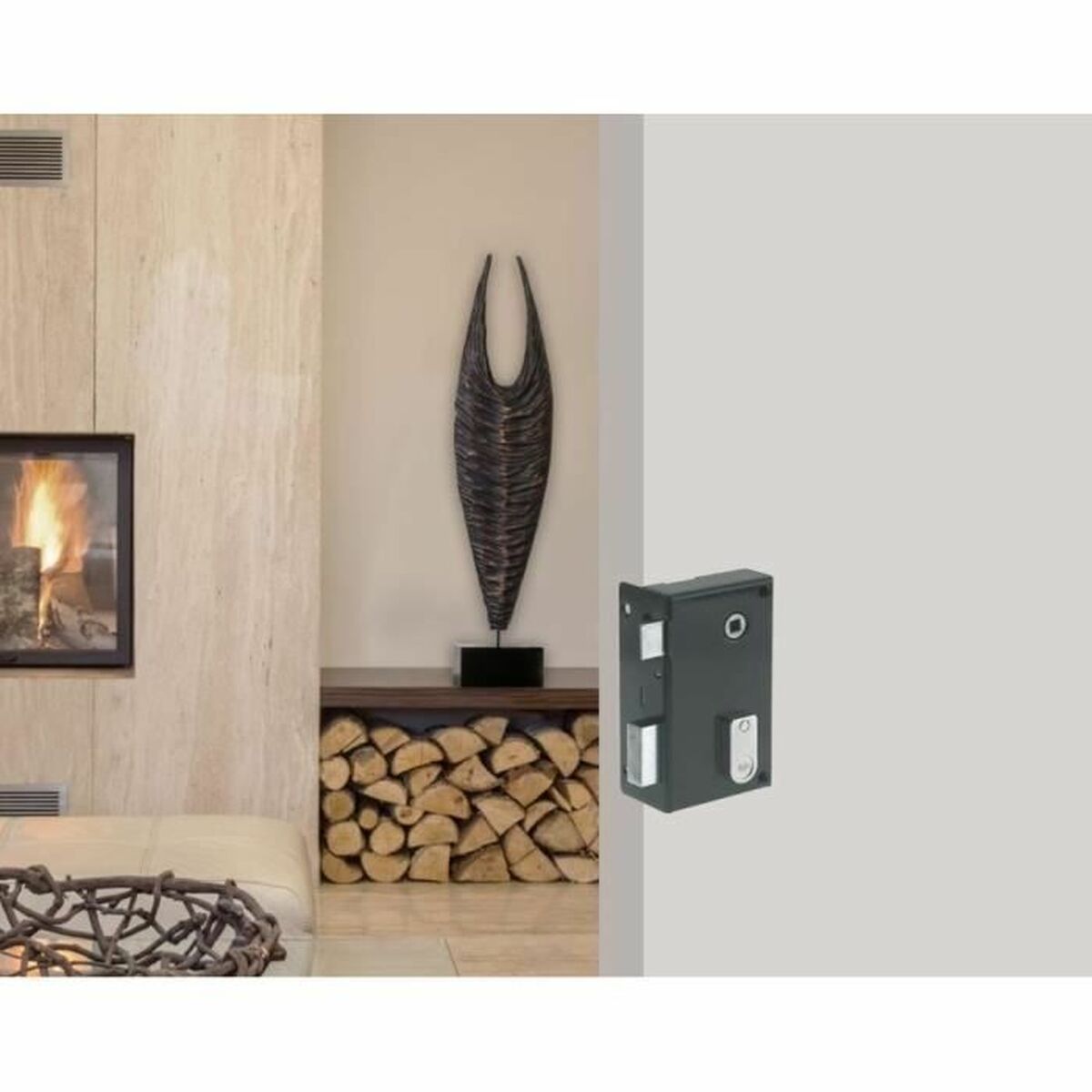 Încuietoare cu mortar Yale Kaki Oțel Uși Vertical