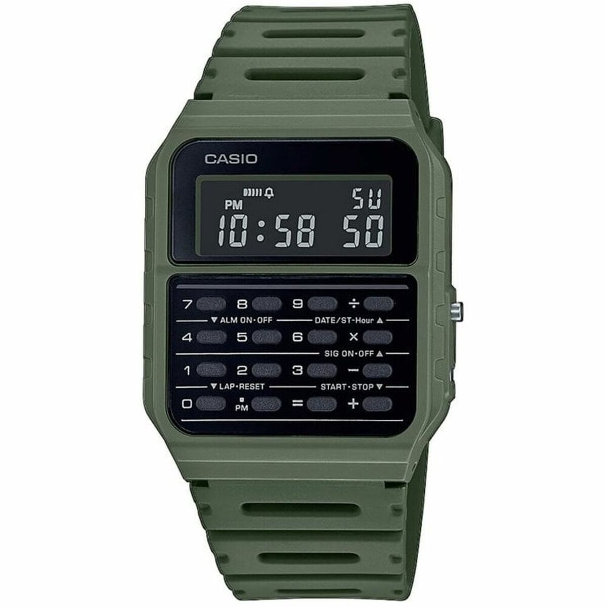 Ceas Unisex Casio CALCULATOR Negru Verde