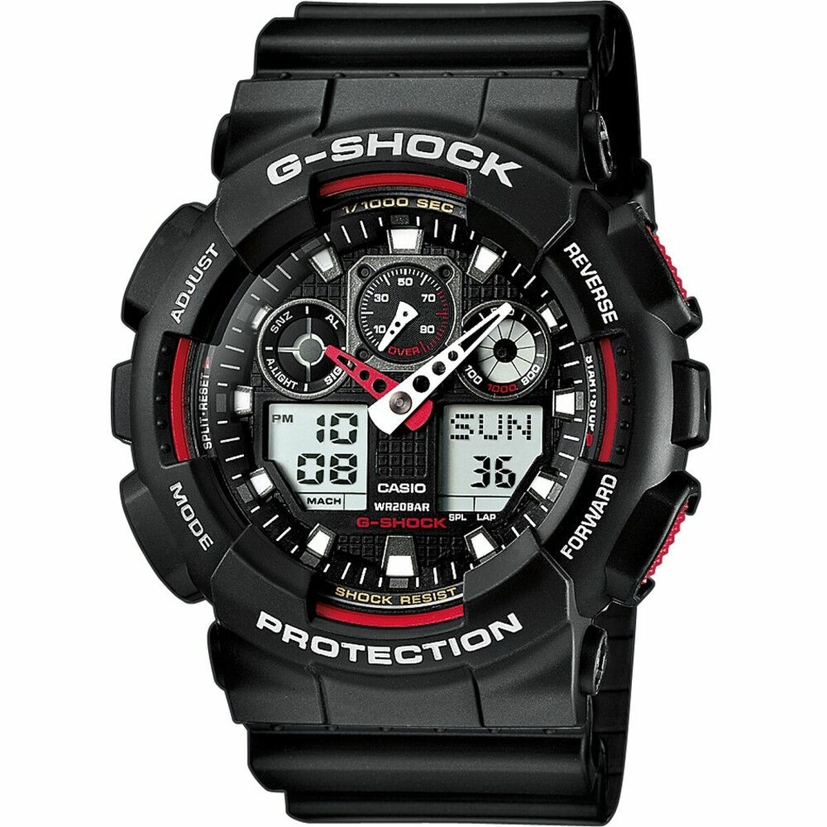 Ceas Bărbați Casio G-Shock GS BASIC Negru Roșu (Ø 51 mm)