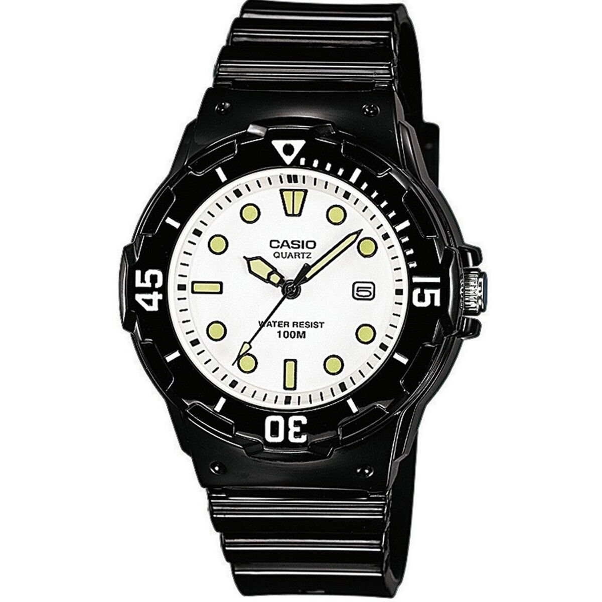 Ceas Bărbați Casio DIVER 100M Alb Negru (Ø 44,5 mm)