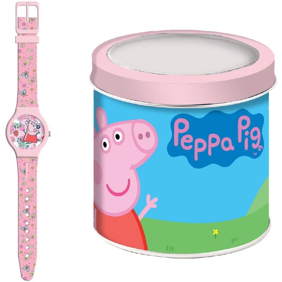 Ceas Copii Peppa Pig PEPPA PIG - TIN BOX Ø 33 mm