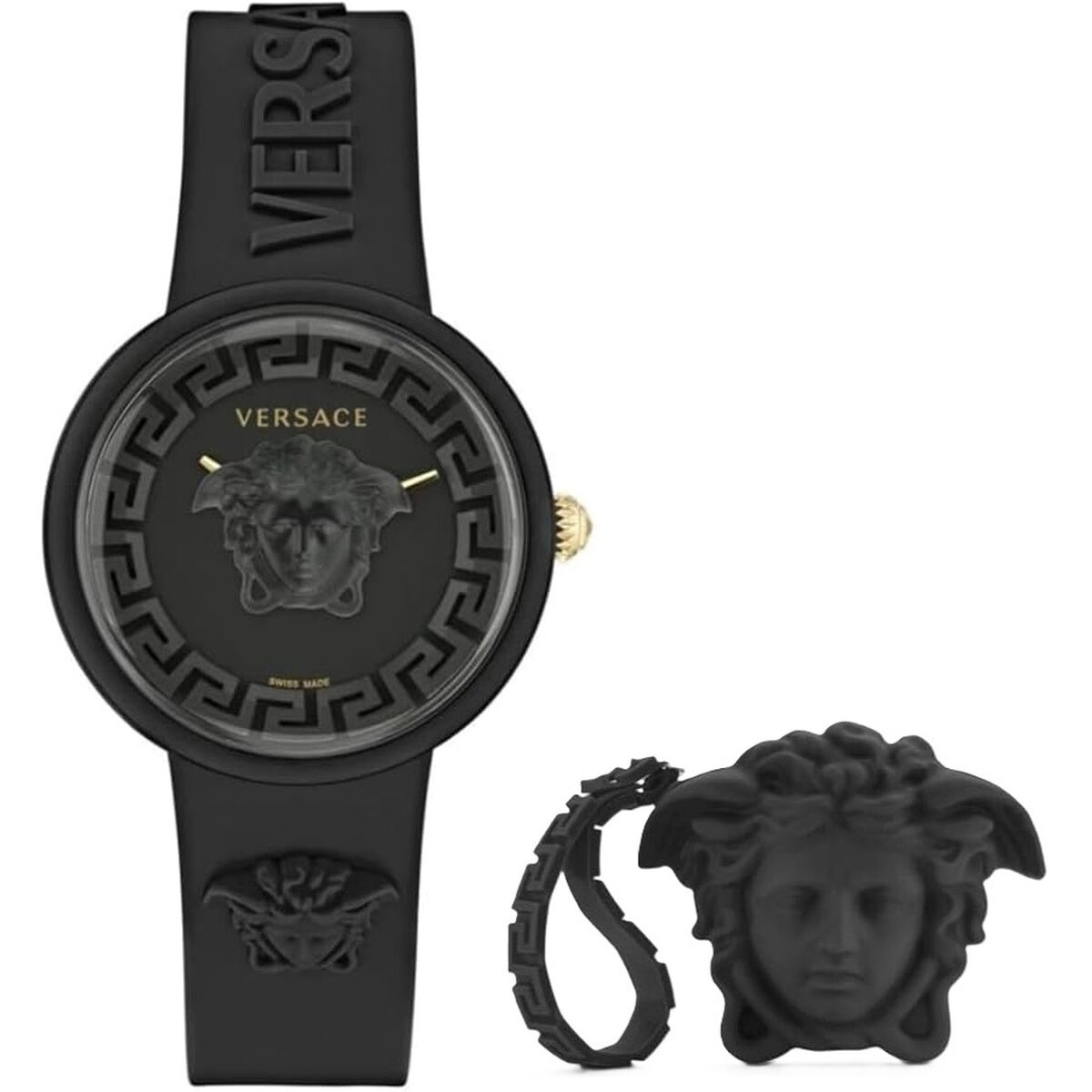 Ceas Damă Versace MEDUSA POP 3H + VERSACE BLACK SILICON PURSE (Ø 39 mm)
