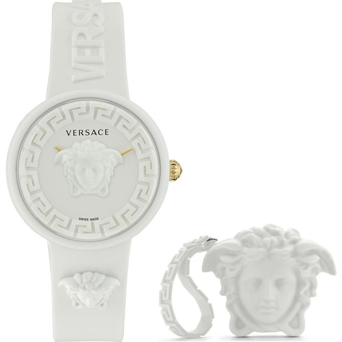 Ceas Damă Versace MEDUSA POP 3H + VERSACE WHITE SILICON PURSE (Ø 39 mm)