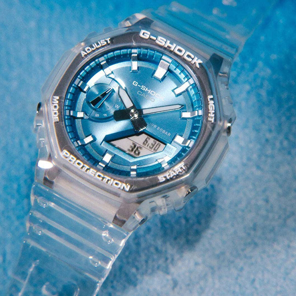 Ceas Bărbați Casio G-Shock BRIGHT METALLIC - LIGHT BLUE (Ø 44,5 mm)