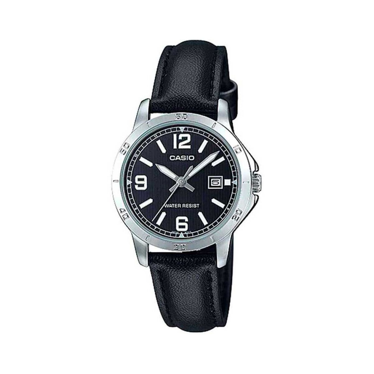 Ceas Damă Casio LADY DATE, LEATHER - BLACK (Ø 35 mm)