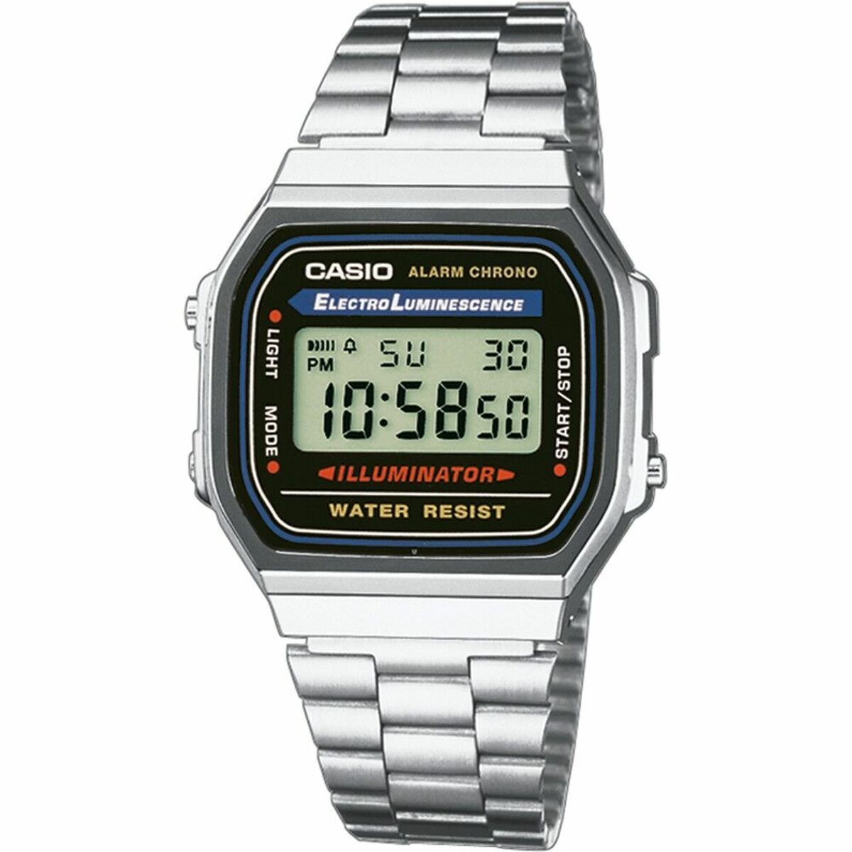 Ceas Unisex Casio ICONIC - CLASSIC - BLACK Negru Argintiu (Ø 36 mm)