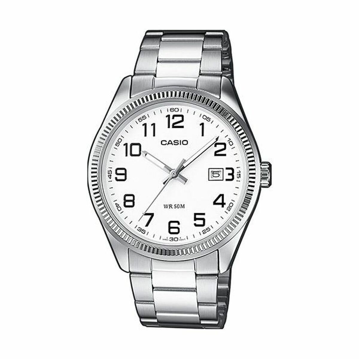 Ceas Unisex Casio DATE Alb Argintiu (Ø 39 mm) (Ø 38,5 mm)