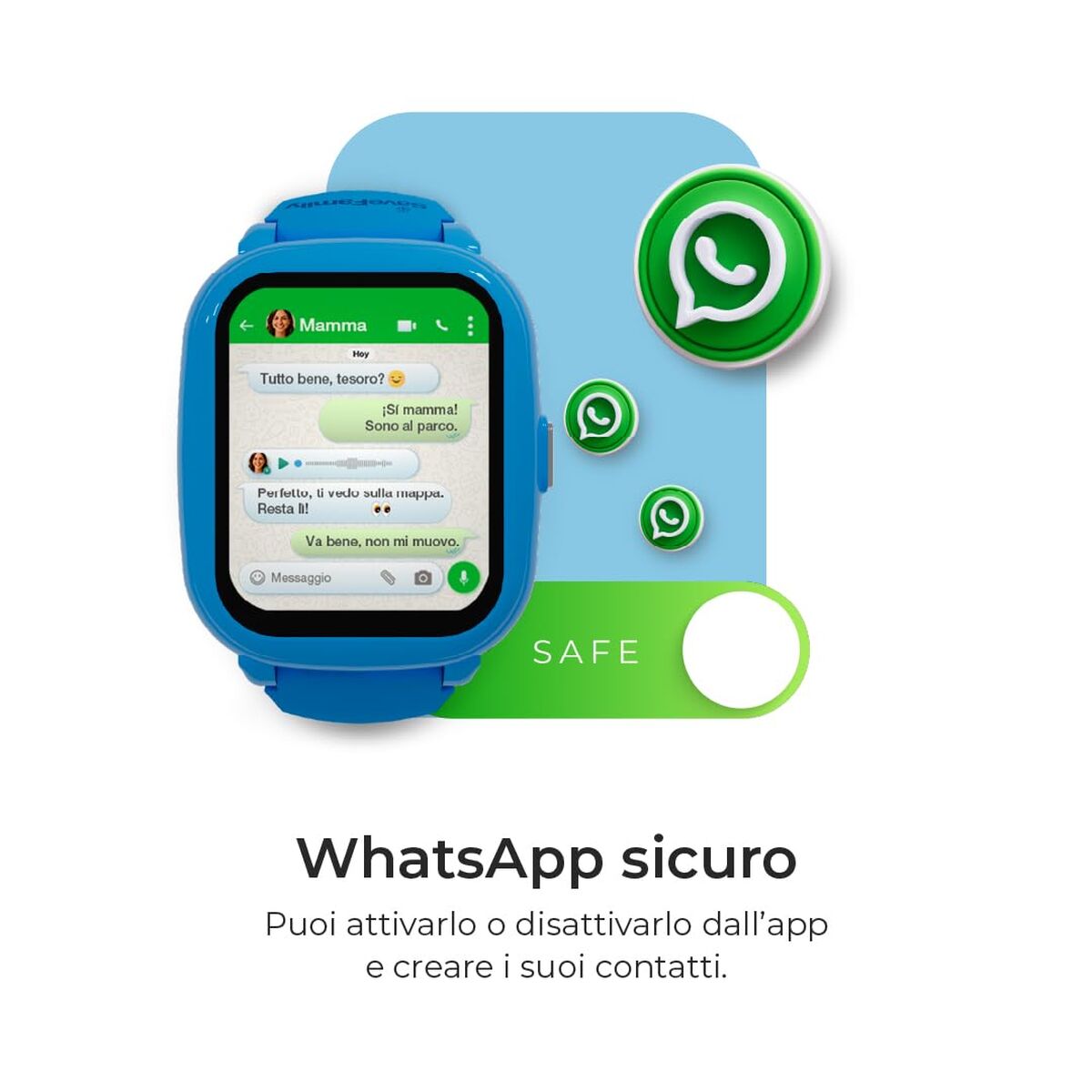 Smartwatch SaveFamily Albastru 40 mm Negru