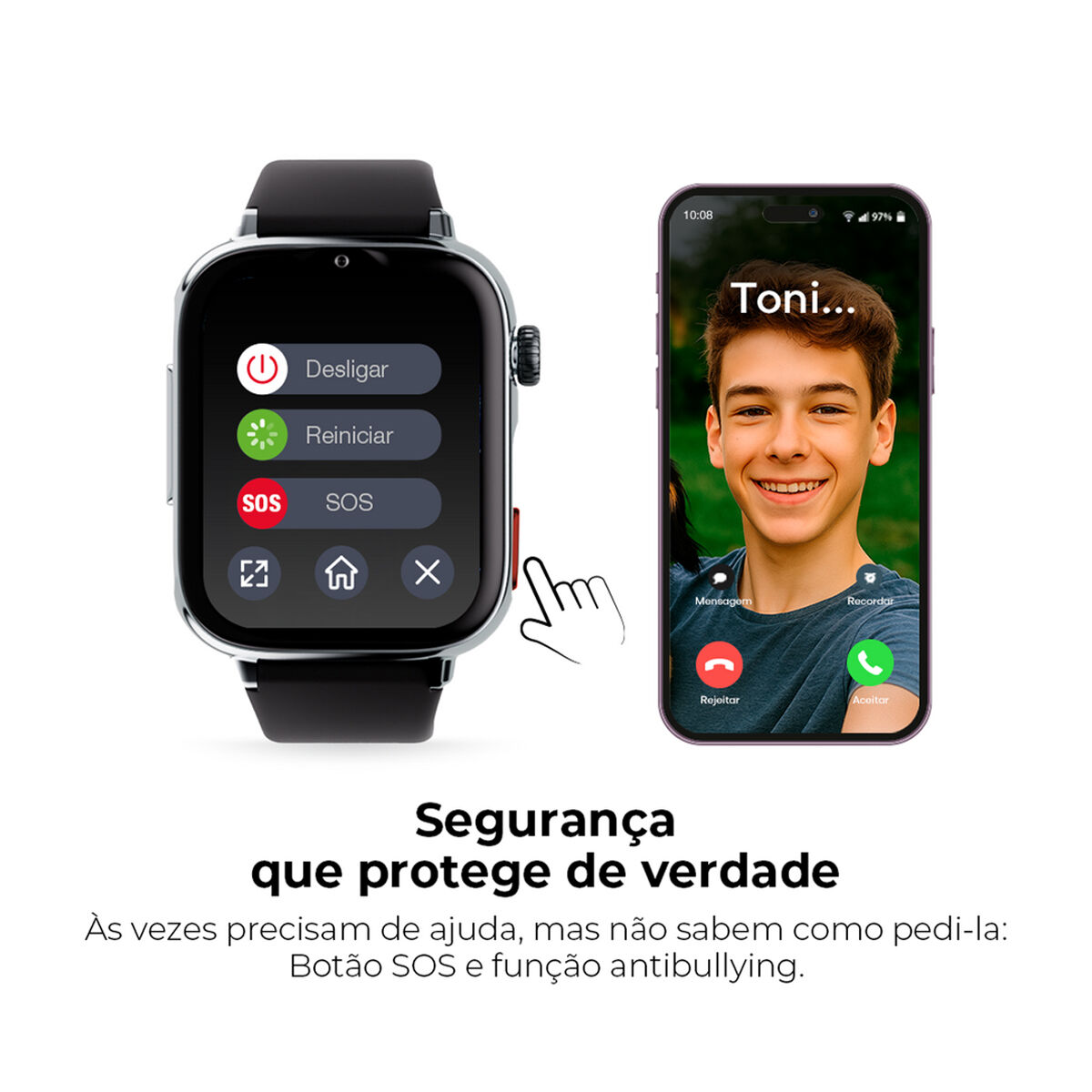 Smartwatch SaveFamily Verde Argintiu