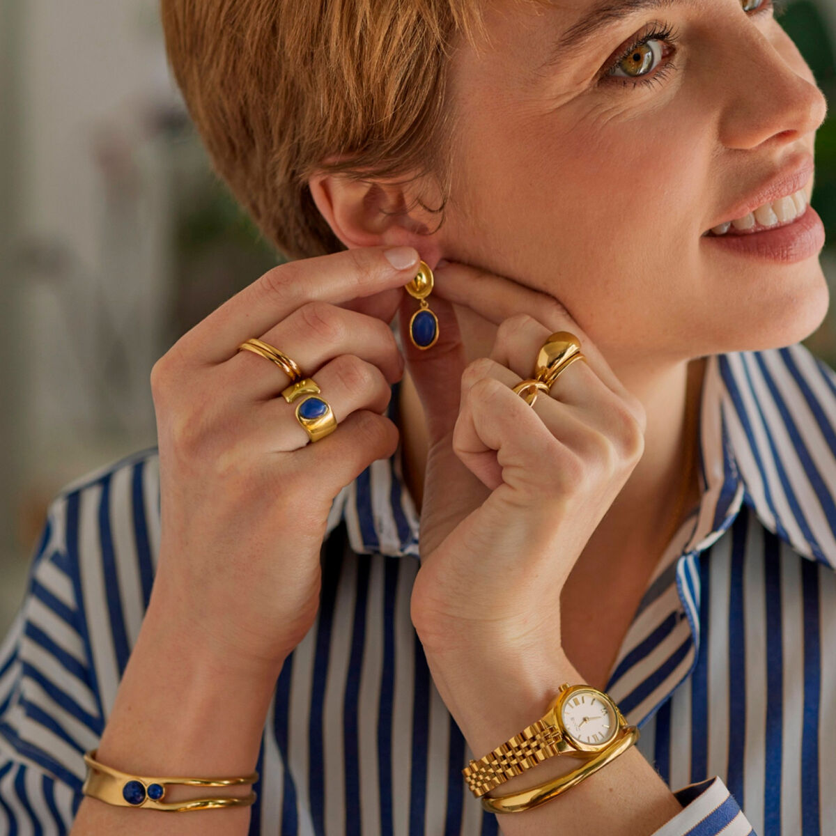 Cercei Damă One Jewels OJSE03D Auriu* Albastru