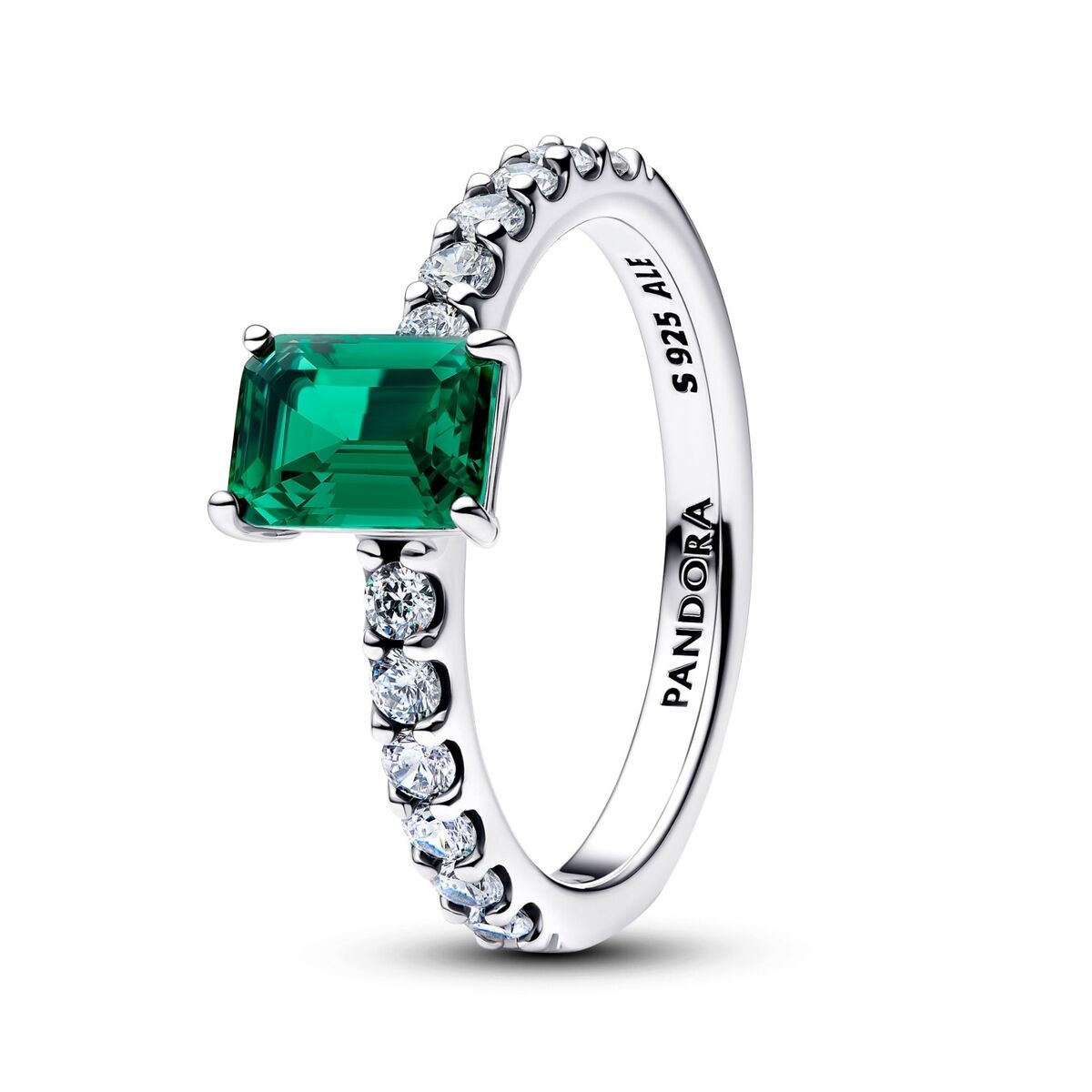 Inel Damă Pandora 194506C01-52 Argintiu Verde 12