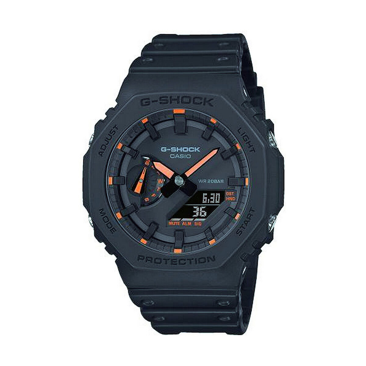 Ceas Bărbați Casio G-Shock OAK - NEON ORANGE INDEX Negru (Ø 45 mm)