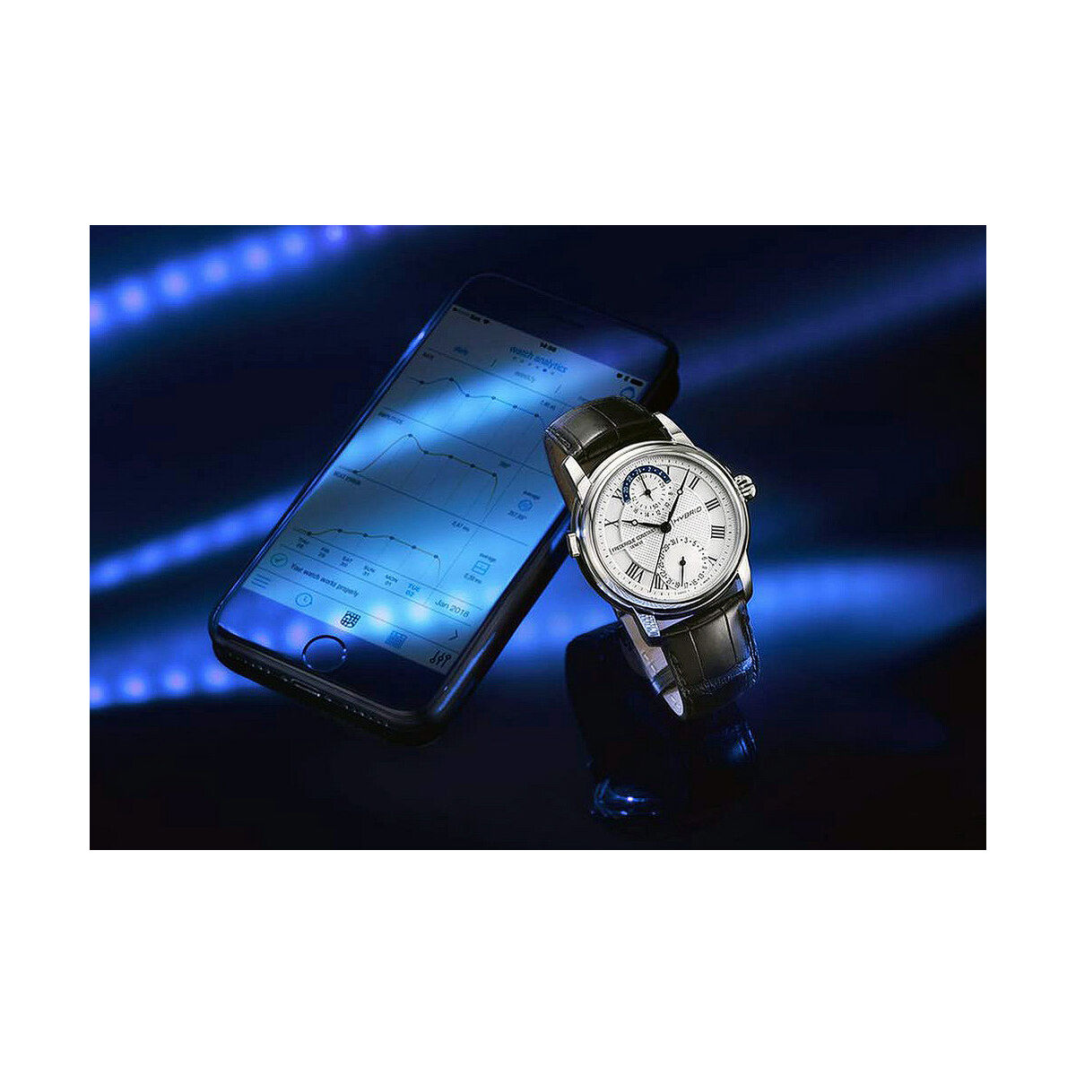 Ceas Bărbați Frederique Constant HYBRID MANUFACTURE BLUETOOTH Negru