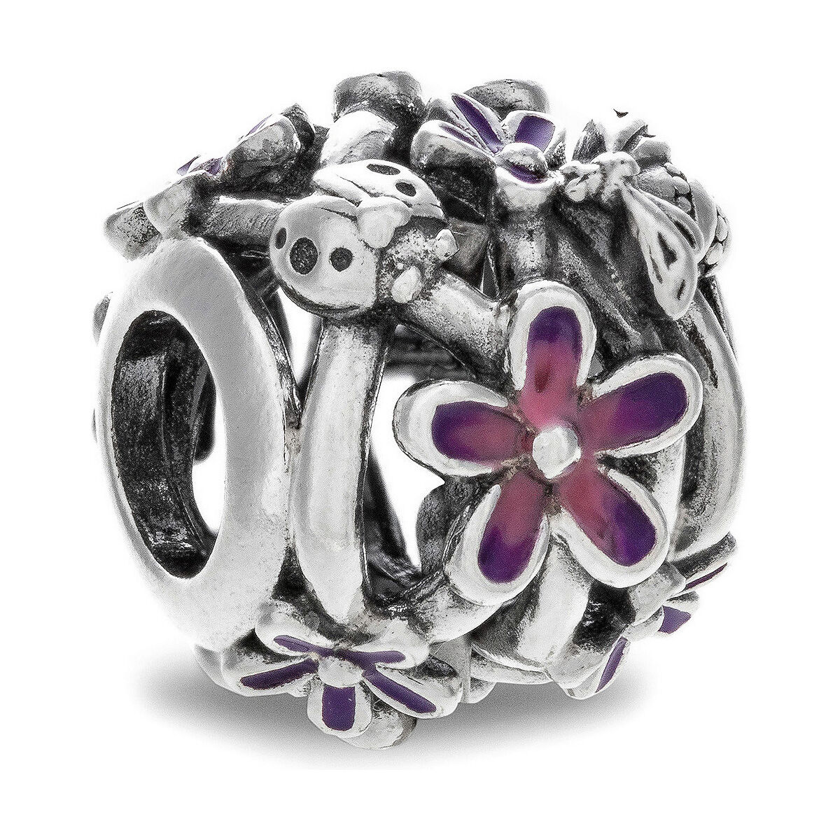 Mărgele Damă Pandora OPENWORK PURPLE DAISY Argintiu Mov