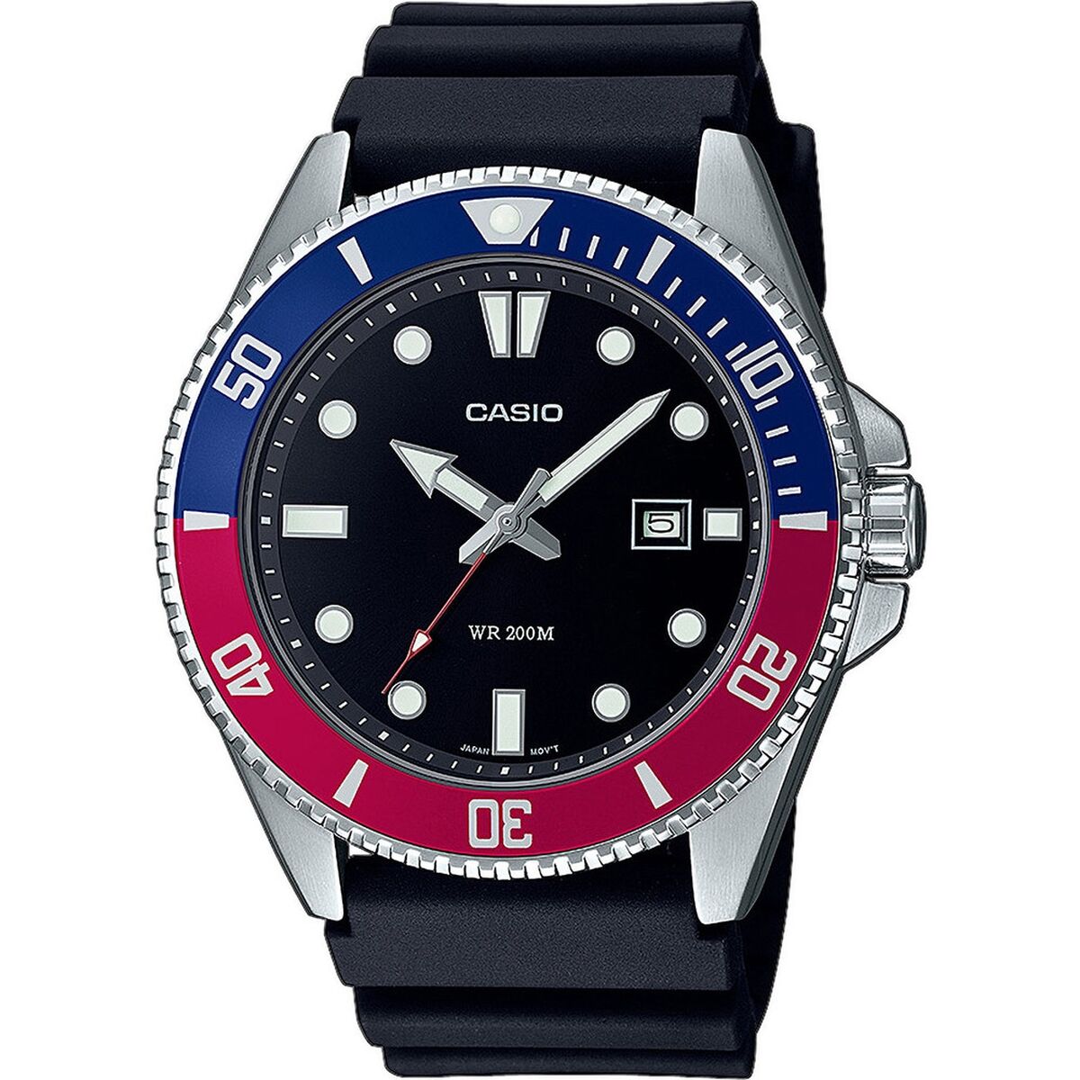 Ceas Bărbați Casio DIVER DATE 200M - BLACK Negru (Ø 44 mm)
