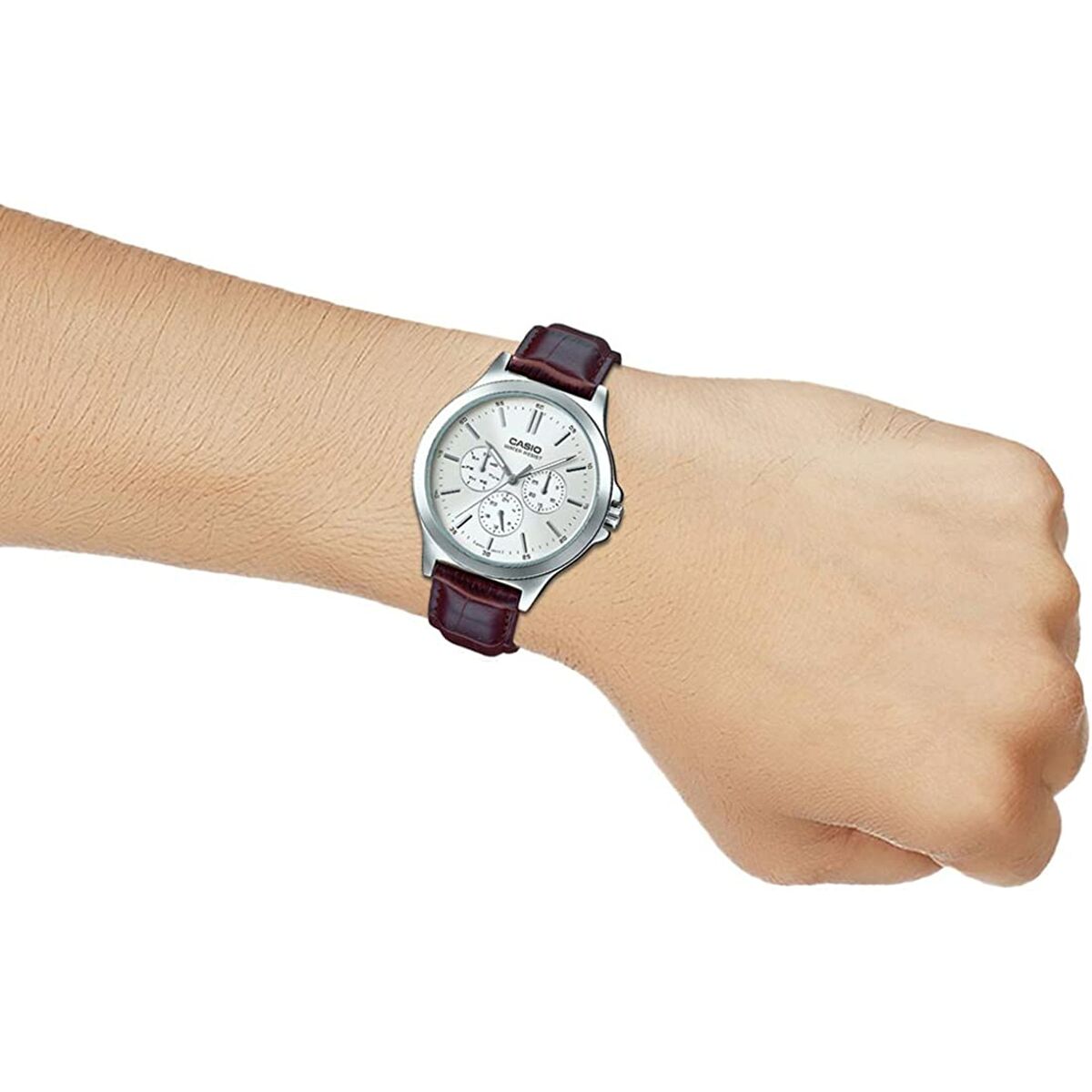 Ceas Bărbați Casio MULTIFUNCTION SILVER, LEATHER (Ø 41,5 mm)