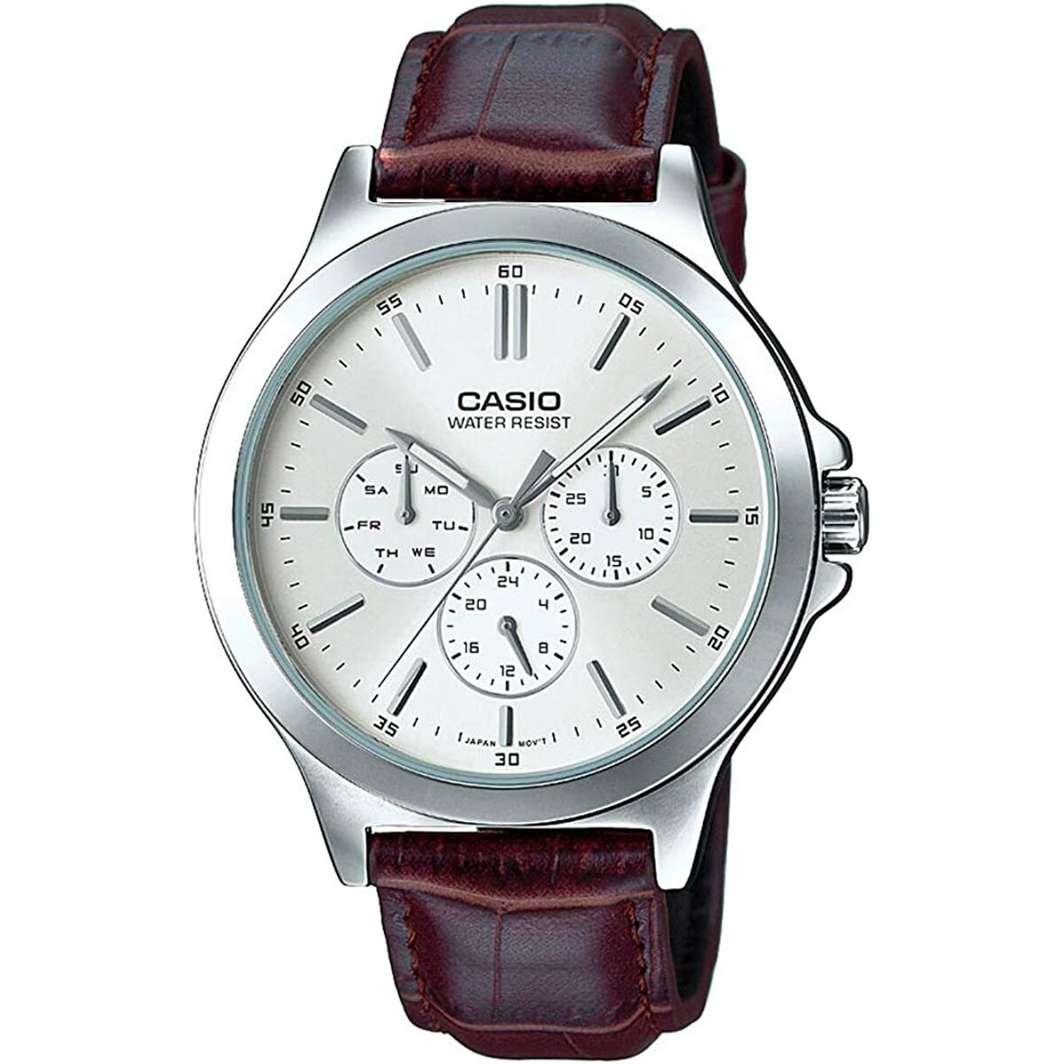 Ceas Bărbați Casio MULTIFUNCTION SILVER, LEATHER (Ø 41,5 mm)