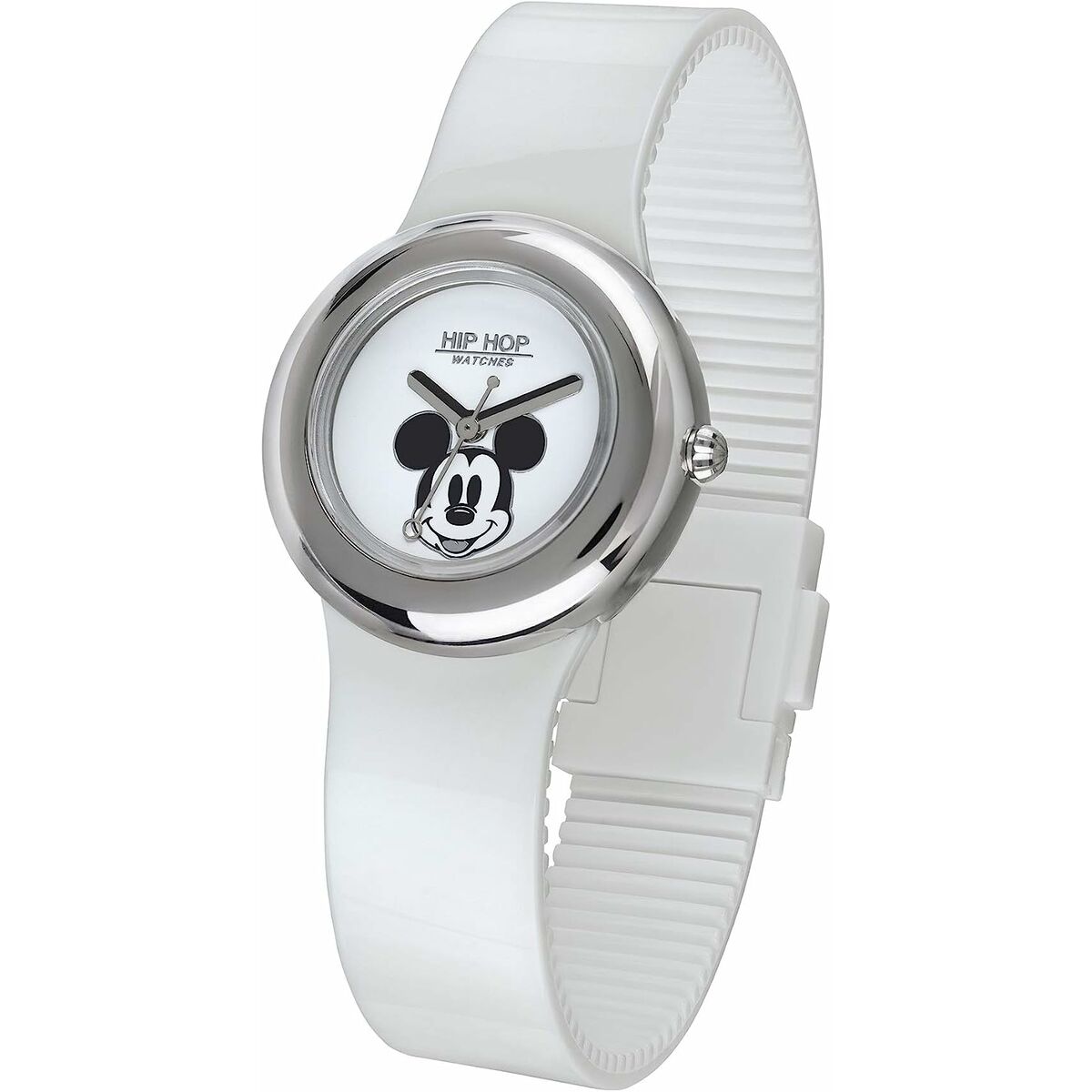 Ceas Unisex Hip Hop MICKEY METAL WHITE Alb (Ø 32 mm)