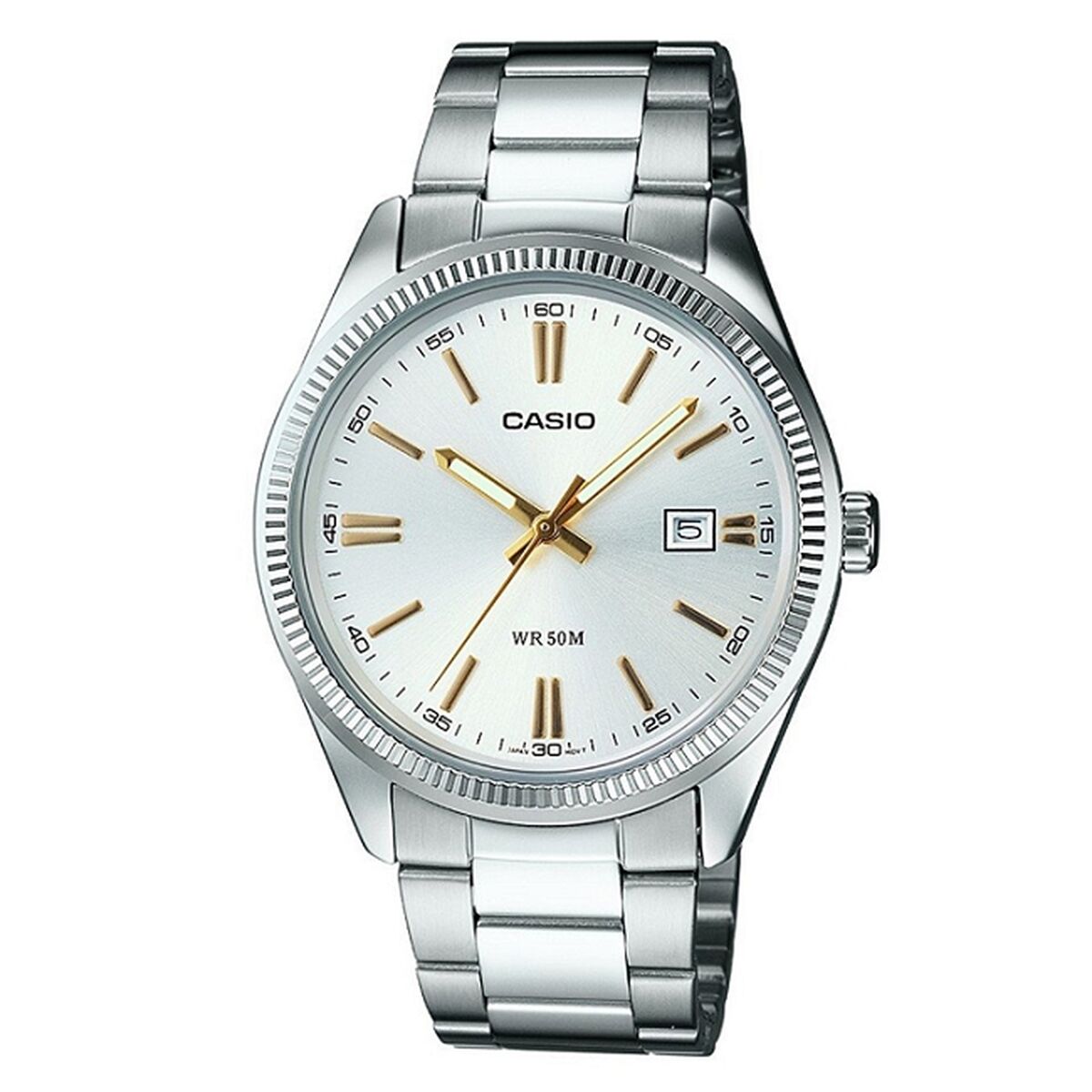 Ceas Damă Casio LADY DATE - ARGENTEE, GOLD INDEXES (Ø 30 mm) (Ø 32 mm)
