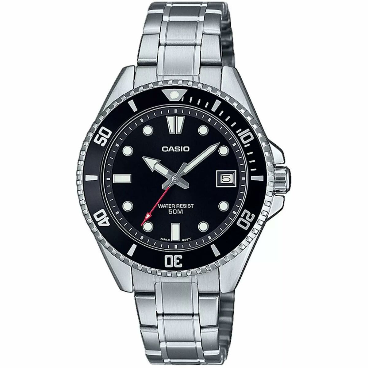 Ceas Bărbați Casio DIVER COMPACT 50M - BLACK Negru Argintiu (Ø 38,5 mm)