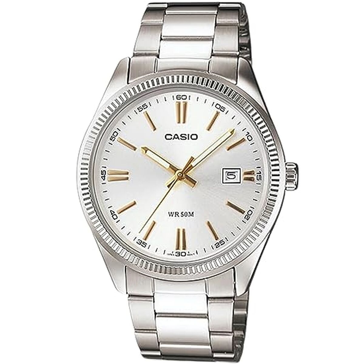 Ceas Bărbați Casio DATE - SILVER, GOLD INDEXES (Ø 39 mm)