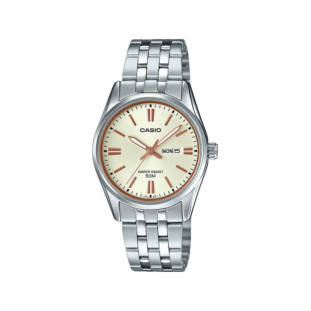 Ceas Damă Casio LADY DAY & DATE - CHAMPAGNE (Ø 30 mm)
