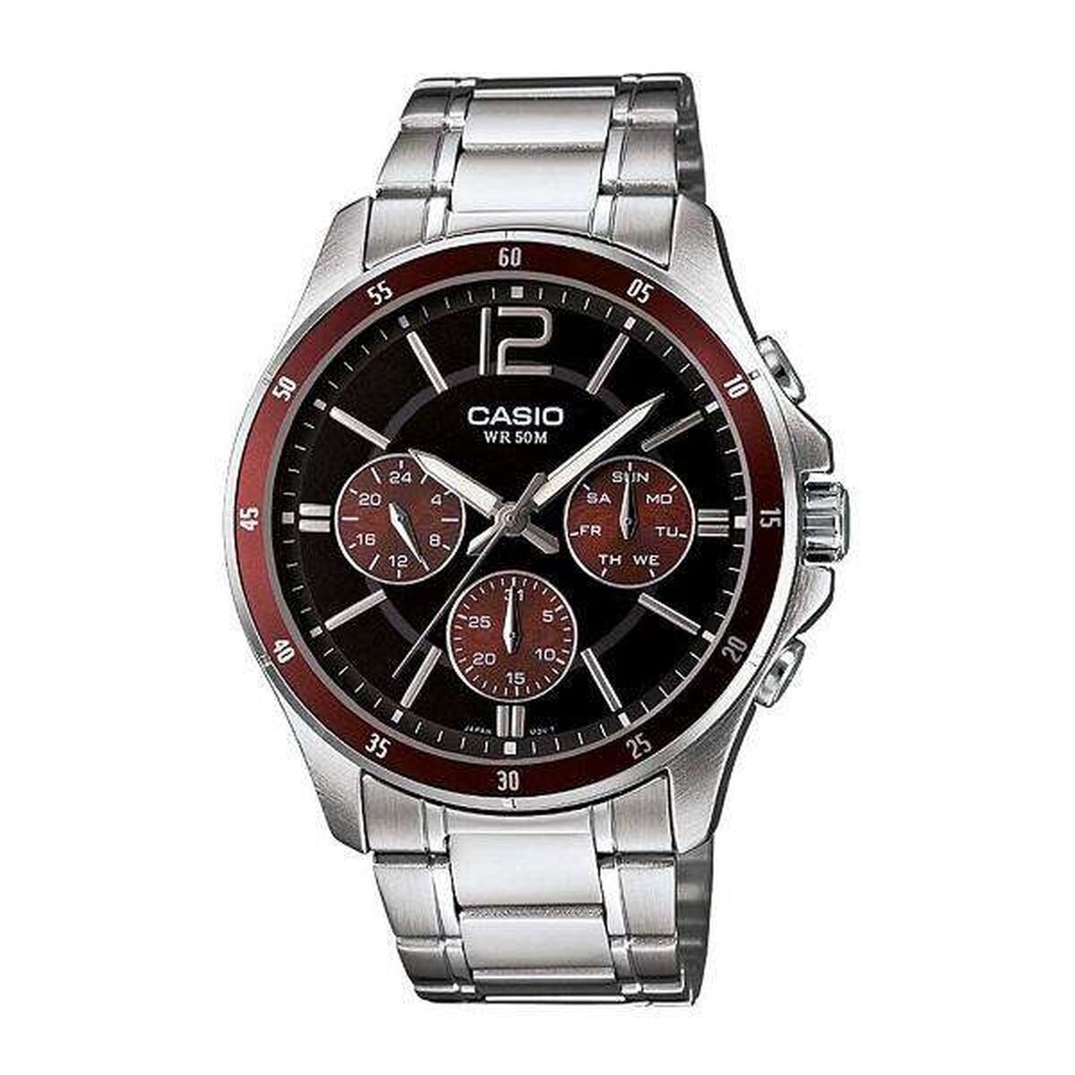 Ceas Bărbați Casio MULTIFUNCTION CALENDAR - BLACK & BORDEAUX (Ø 43,5 mm)