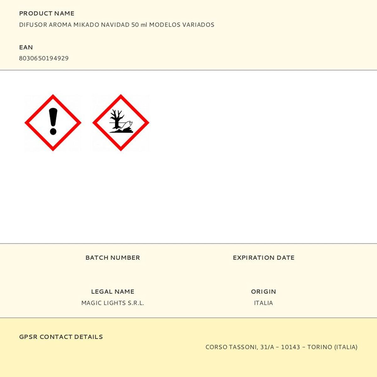 Bețișoare Parfumate Magic Lights Crăciun 50 ml