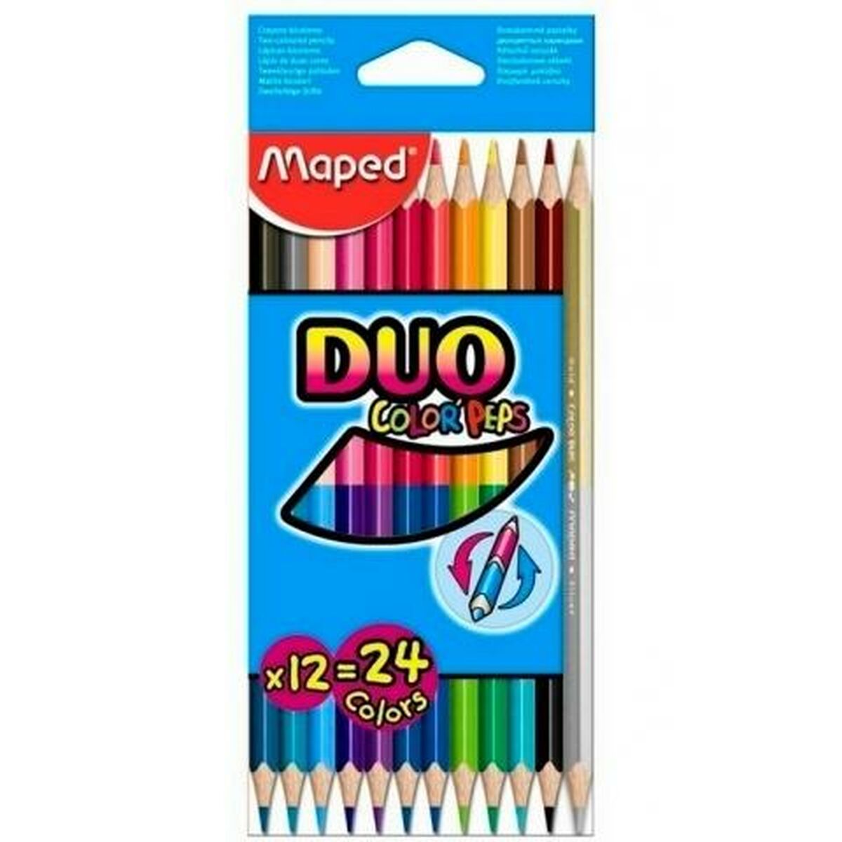 Creioane culori Maped Duo Color' Peps	 Multicolor Cu două capete 12 Piese (12 Unități)
