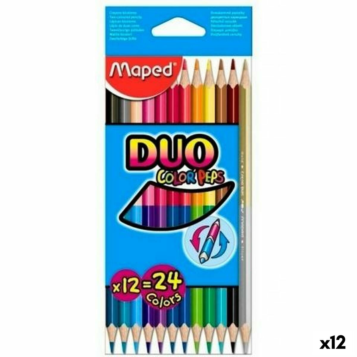 Creioane culori Maped Duo Color' Peps	 Multicolor Cu două capete 12 Piese (12 Unități)