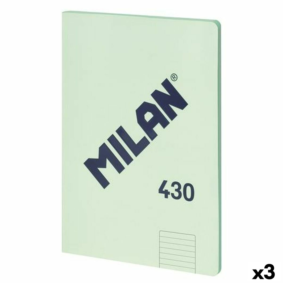 Notebook Milan 430 Verde A4 48 Frunze 21 x 29,7 cm (3 Unități)