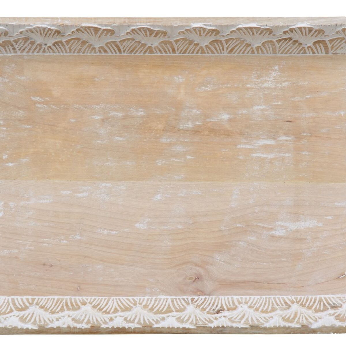 Tavă pentru gustari 45,5 x 30,5 x 5,5 cm Alb Lemn de mango (2 Unități)