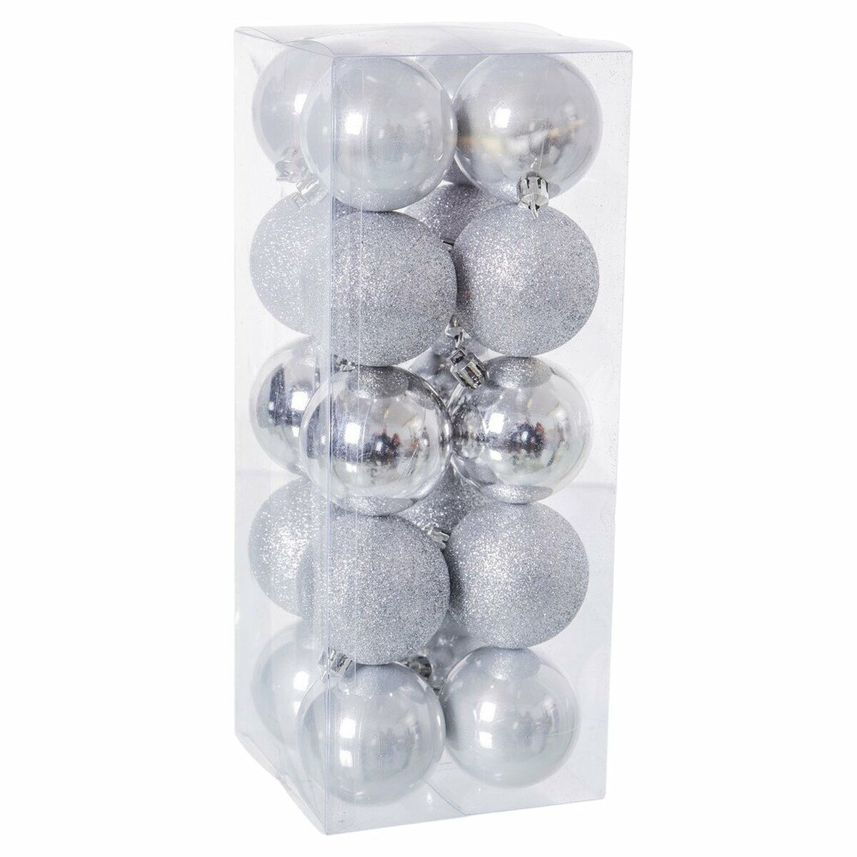 Globuri de Crăciun Argintiu Plastic 6 x 6 x 6 cm (20 Unități)